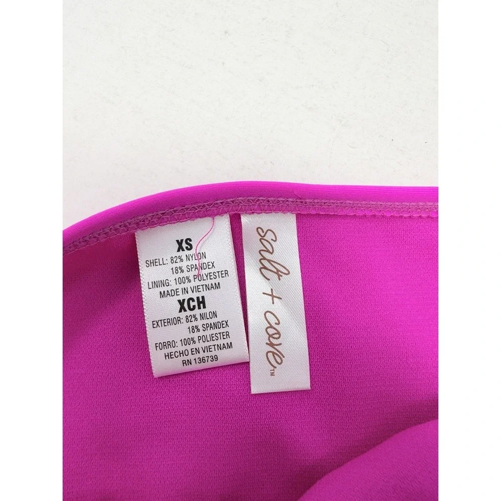 Salt + Cove Juniors Size XS Solid Strappy Hipster Bikini Bottoms in Pink 891